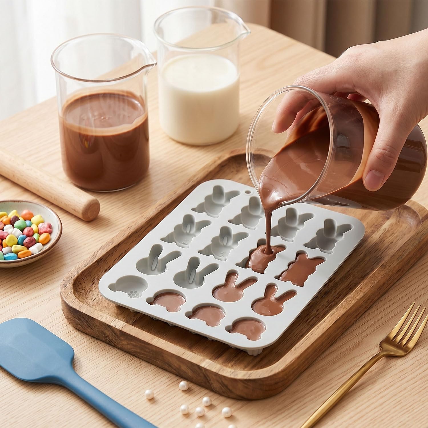 Силиконовая форма на 16 ячеек  – обзор и цена Bunny Cake Mold